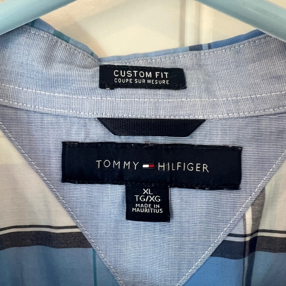 Tommy Hilfiger Blue and Green Plaid Button Down Shirt Size XL - Picture 5 of 11